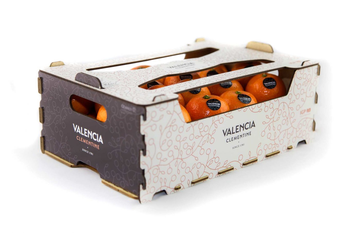 Fotografía de producto y caja de naranjas valencianas